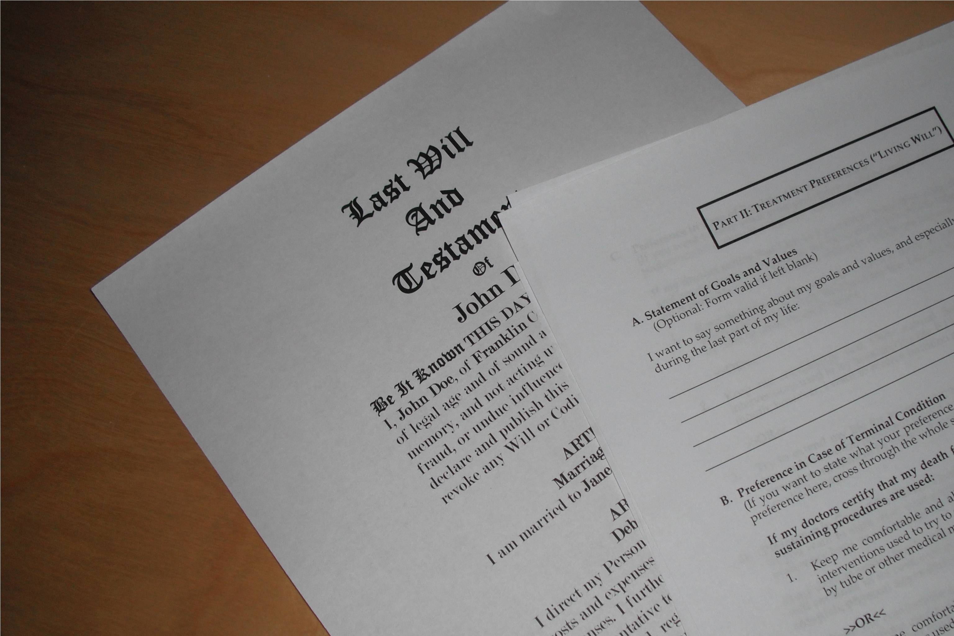 components of a last will and testament
