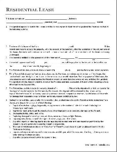 rental agreement template